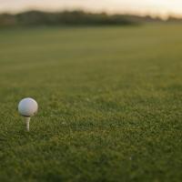 golf bar on tee on putting green